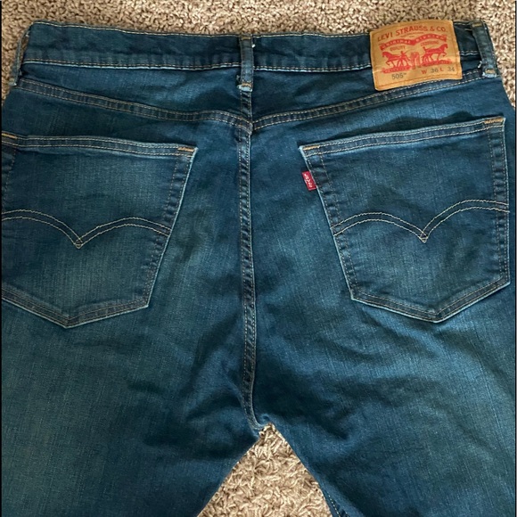 Levi Strauss 505 Regular Fit Blue Jeans Size 36/32 - Picture 14 of 16